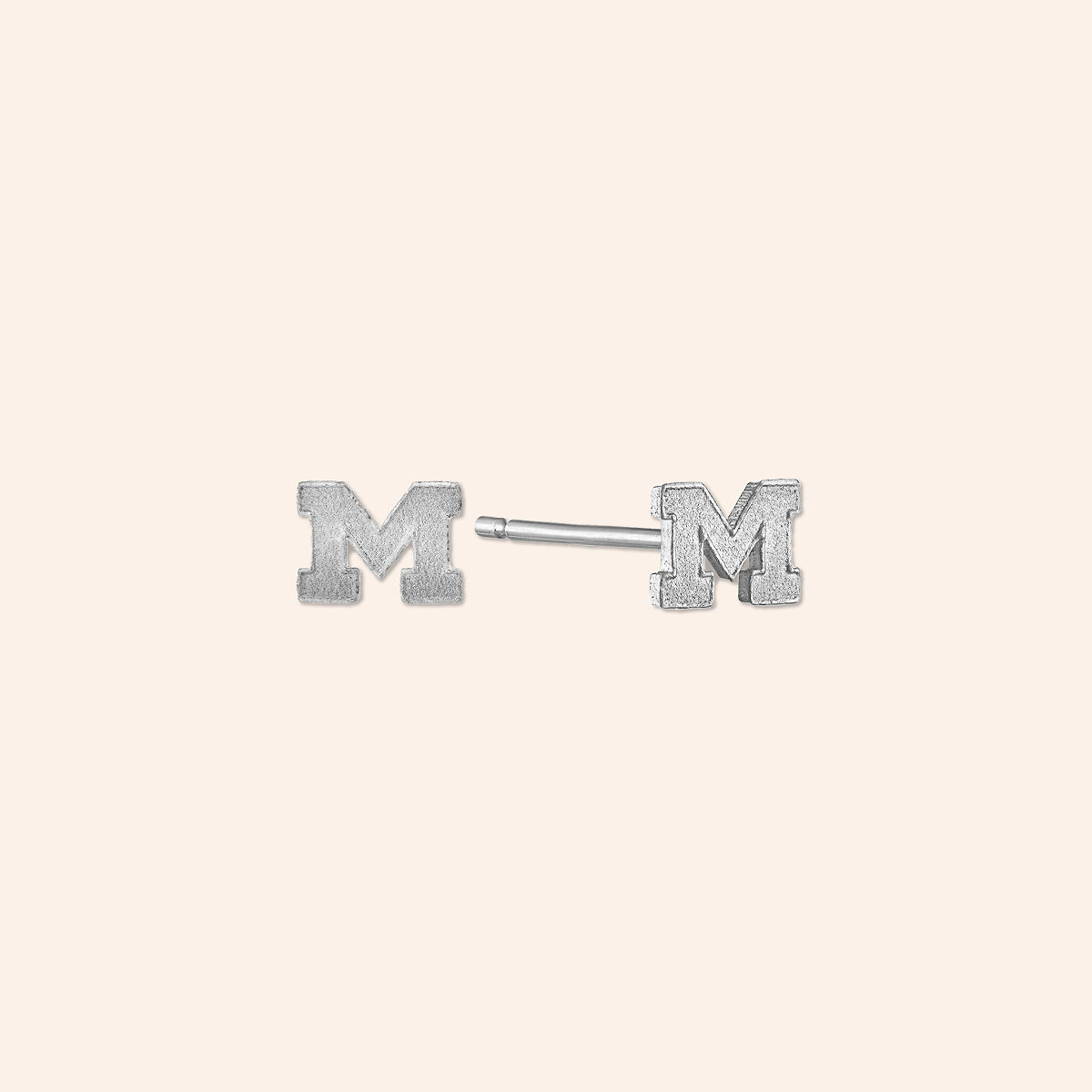 Show Your Spirit College Stud Earrings - University of Michigan - Sterling Silver