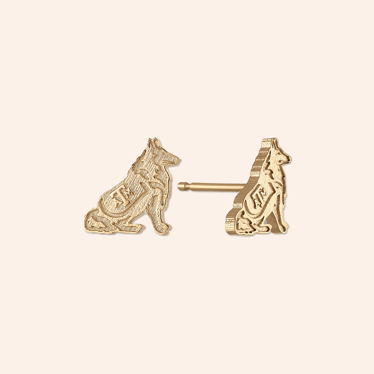 Show Your Spirit College Stud Earrings - Texas A&M University - Gold Plated