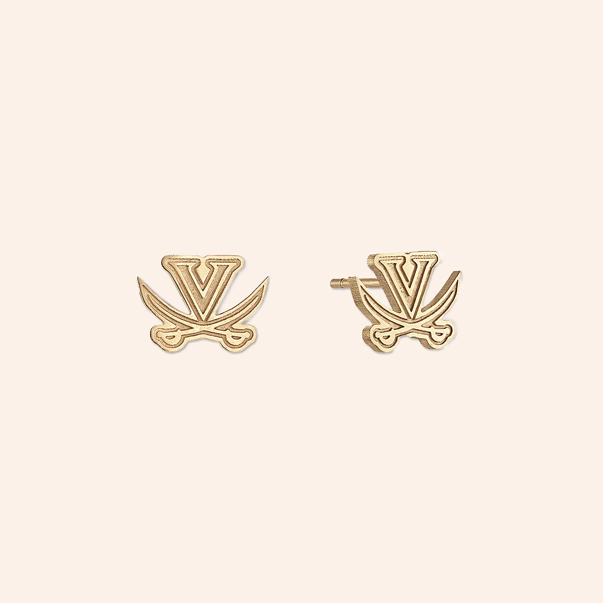 Show Your Spirit College Stud Earrings - University of Virginia - Gold Plated