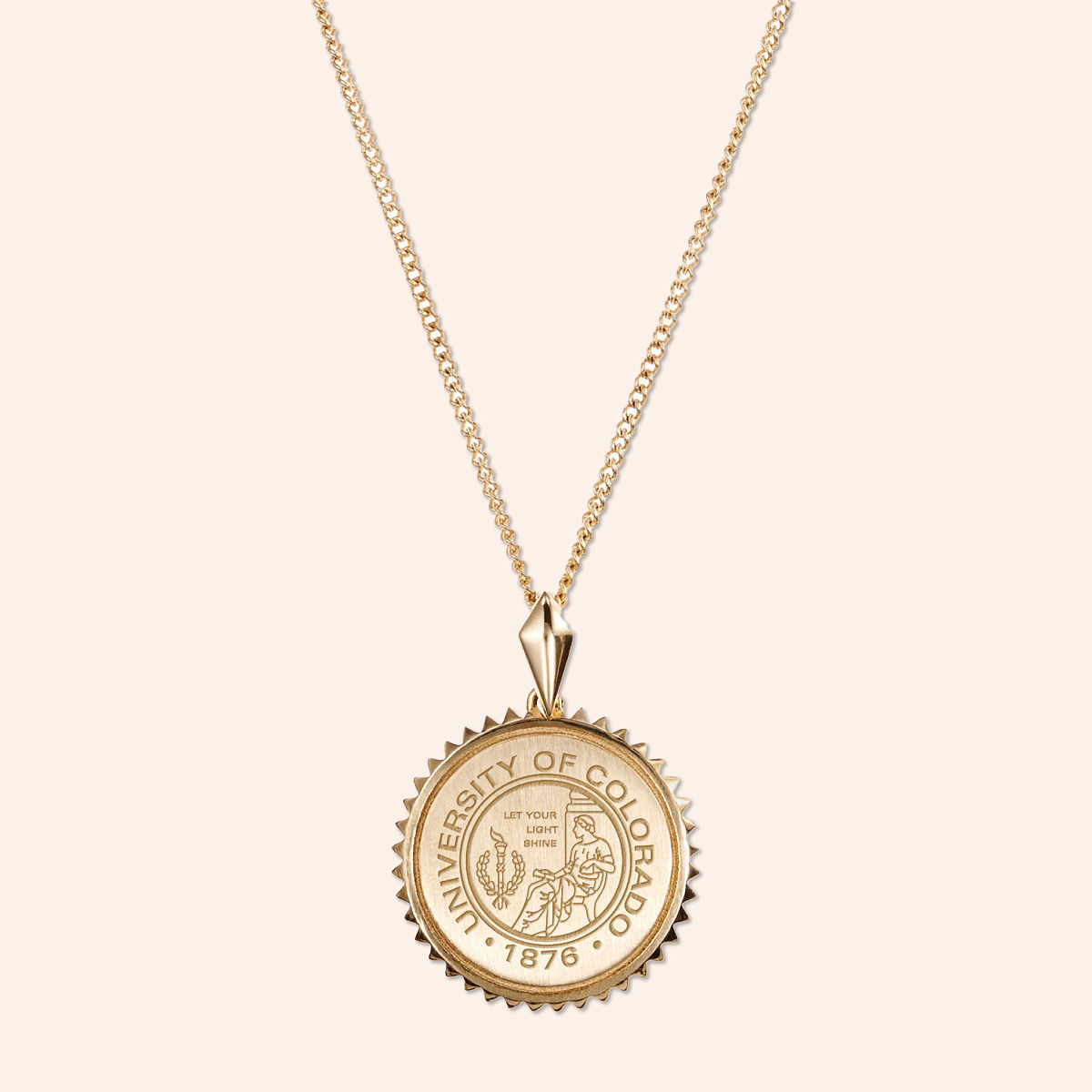 Collegiate Sunburst Necklace - U of Colorado - Gold Plated