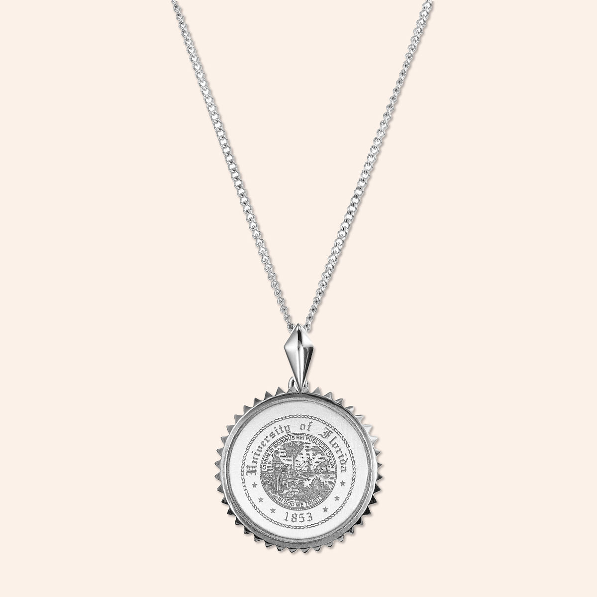 Collegiate Sunburst Necklace - U of Florida - Sterling Silver