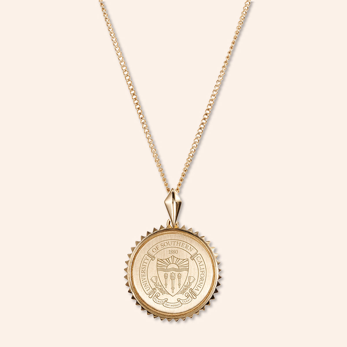 Collegiate Sunburst Necklace - U of Southern California - Gold Plated