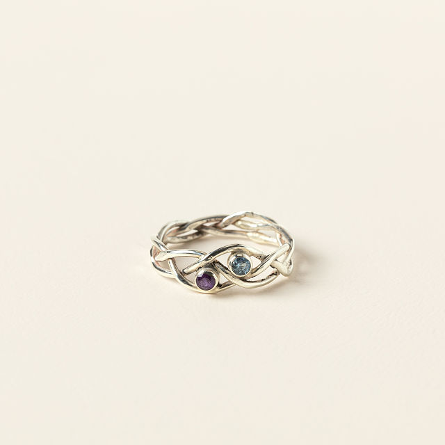 Handmade Braided Birthstone Ring