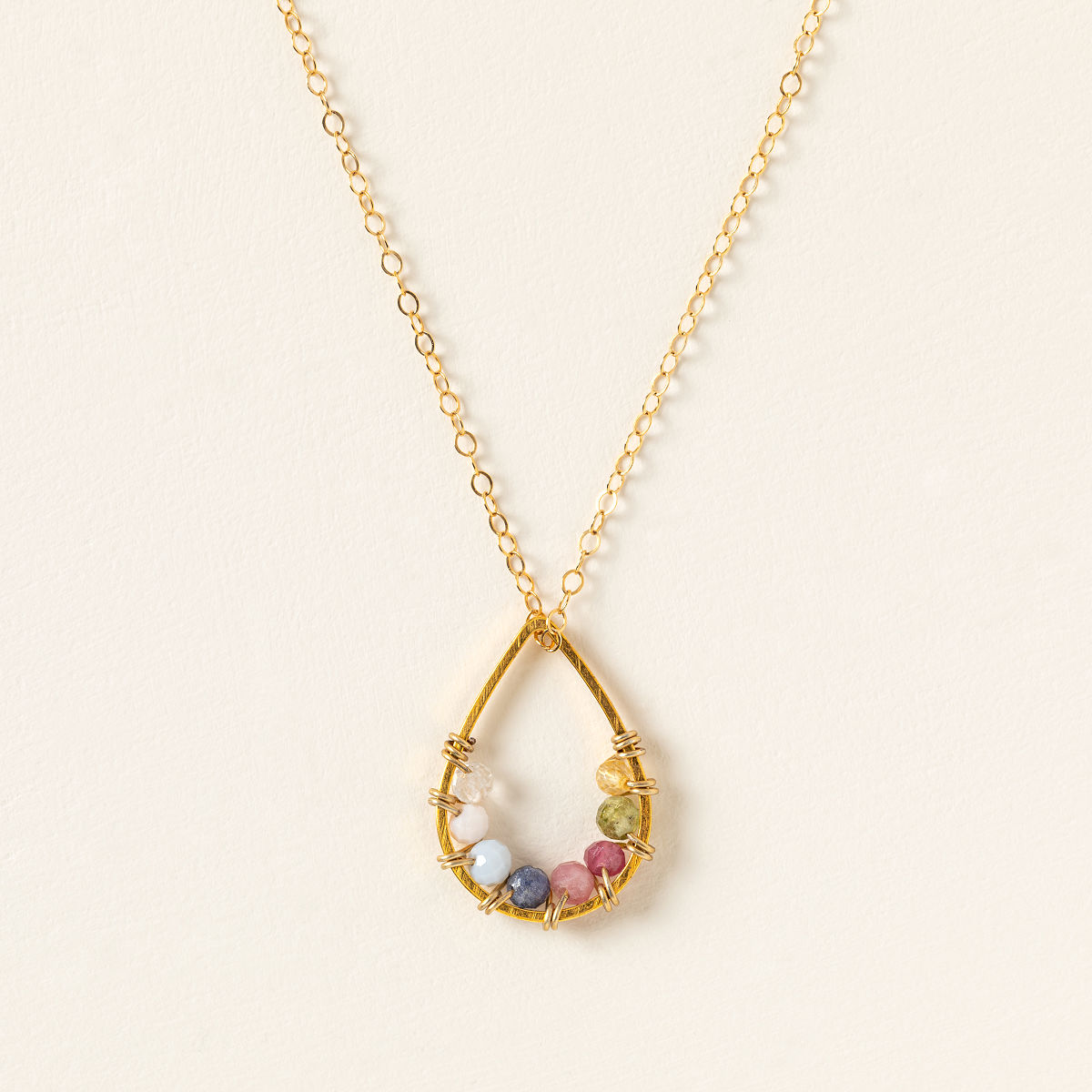 Custom Birthstone Cluster Necklace - Gold Plated