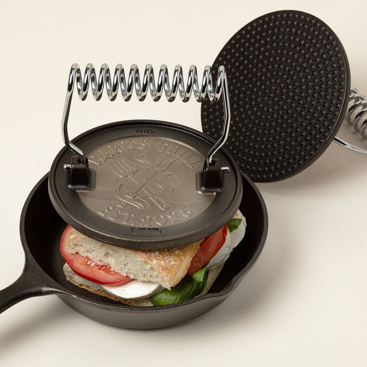 Personalized Cast Iron Grill Press