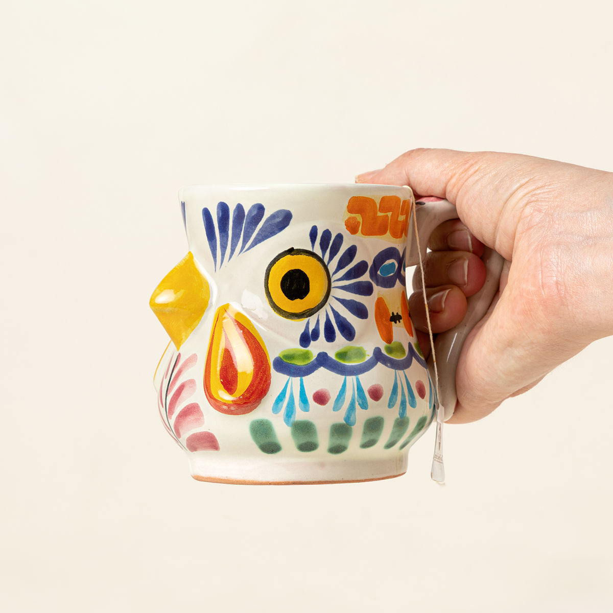 Budi Basa　Pock-marked cockerel VOVA Uncommon Goods | Majolica Rooster Mug | rooster mug
