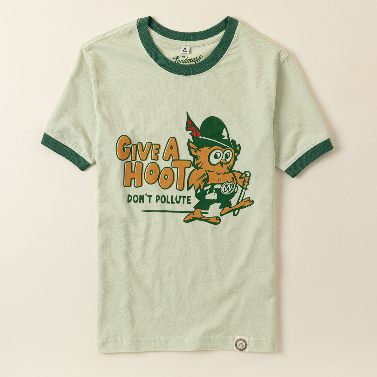 Give a Hoot Don't Pollute Kids Retro Ringer Tee - Youth X-Large