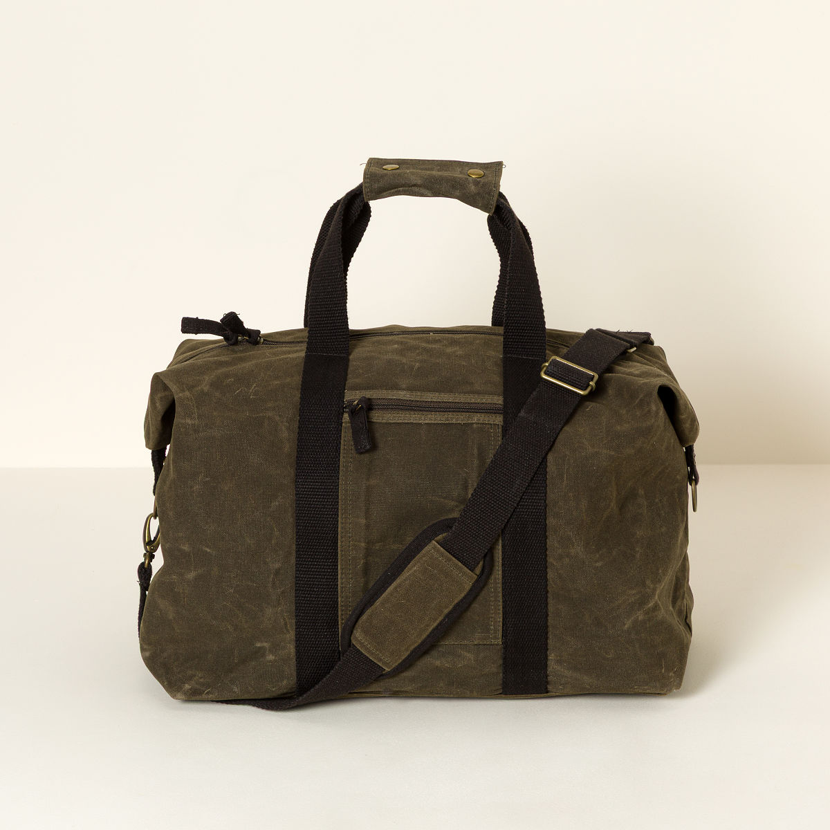 Waxed Canvas Weekender - Olive, Personalized