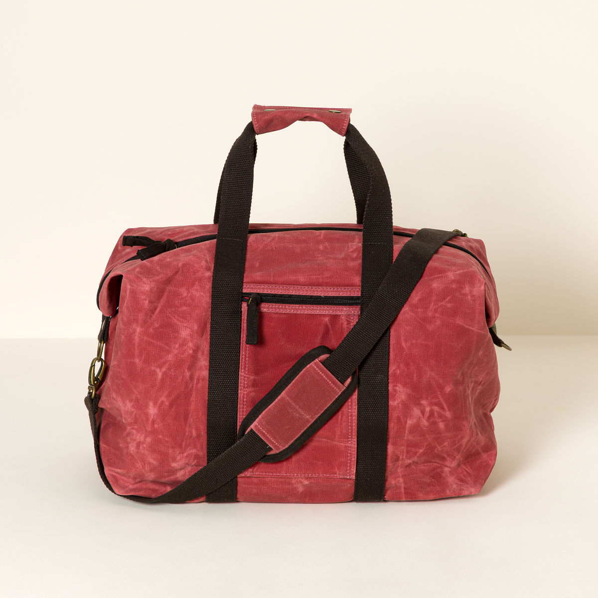 Waxed Canvas Weekender - Nautical Red, Personalized