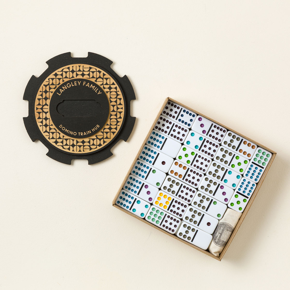 Personalized Domino Train Hub Set - Complete Set with Dominos