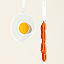 Bacon and Egg Glass Ornament thumbnail 2