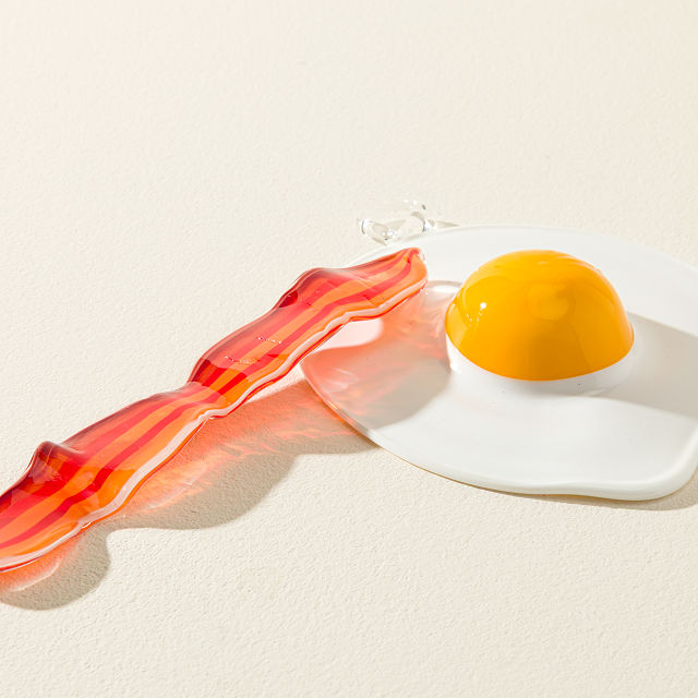 Bacon and Egg Glass Ornament