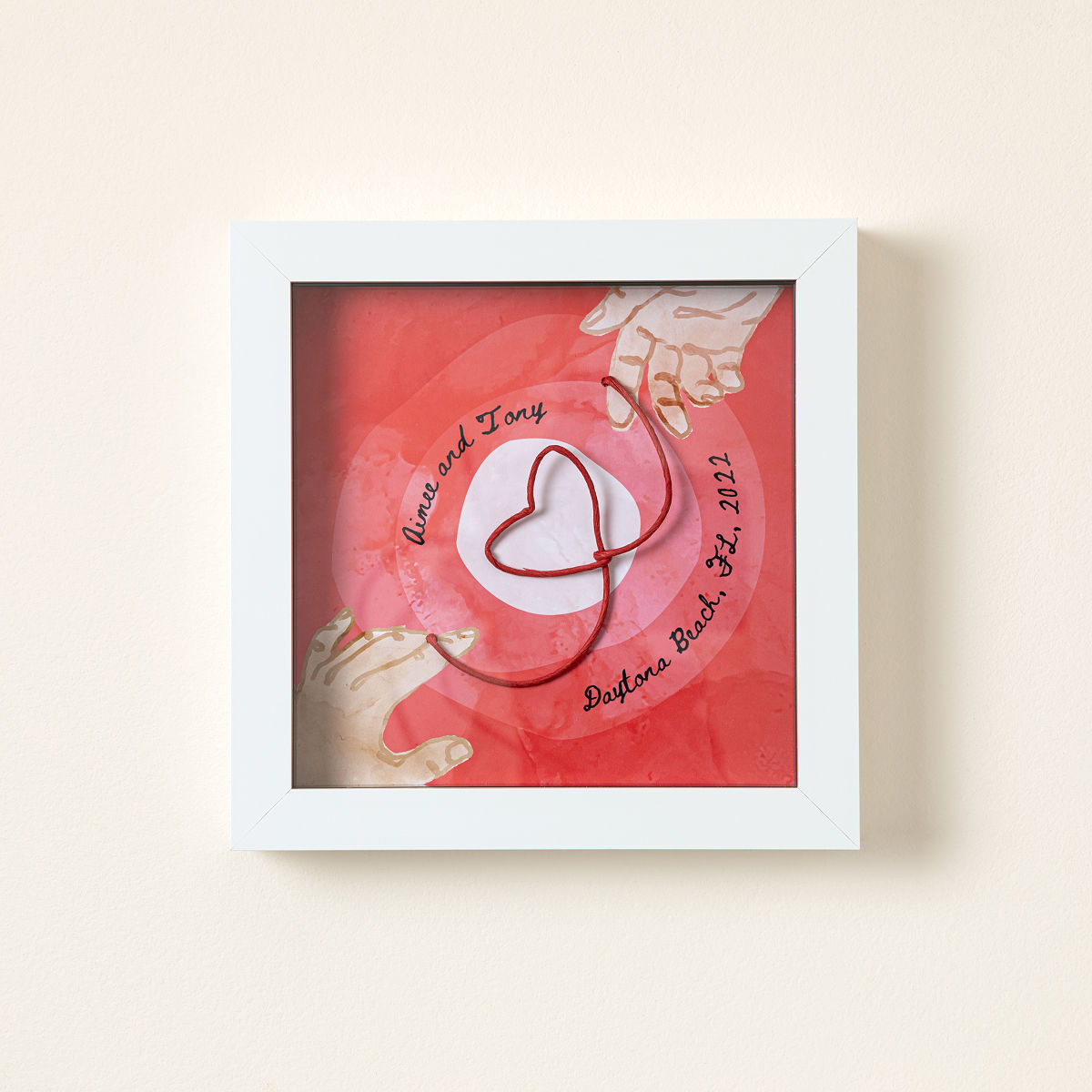 Invisible String of Fate Personalized Art - Red