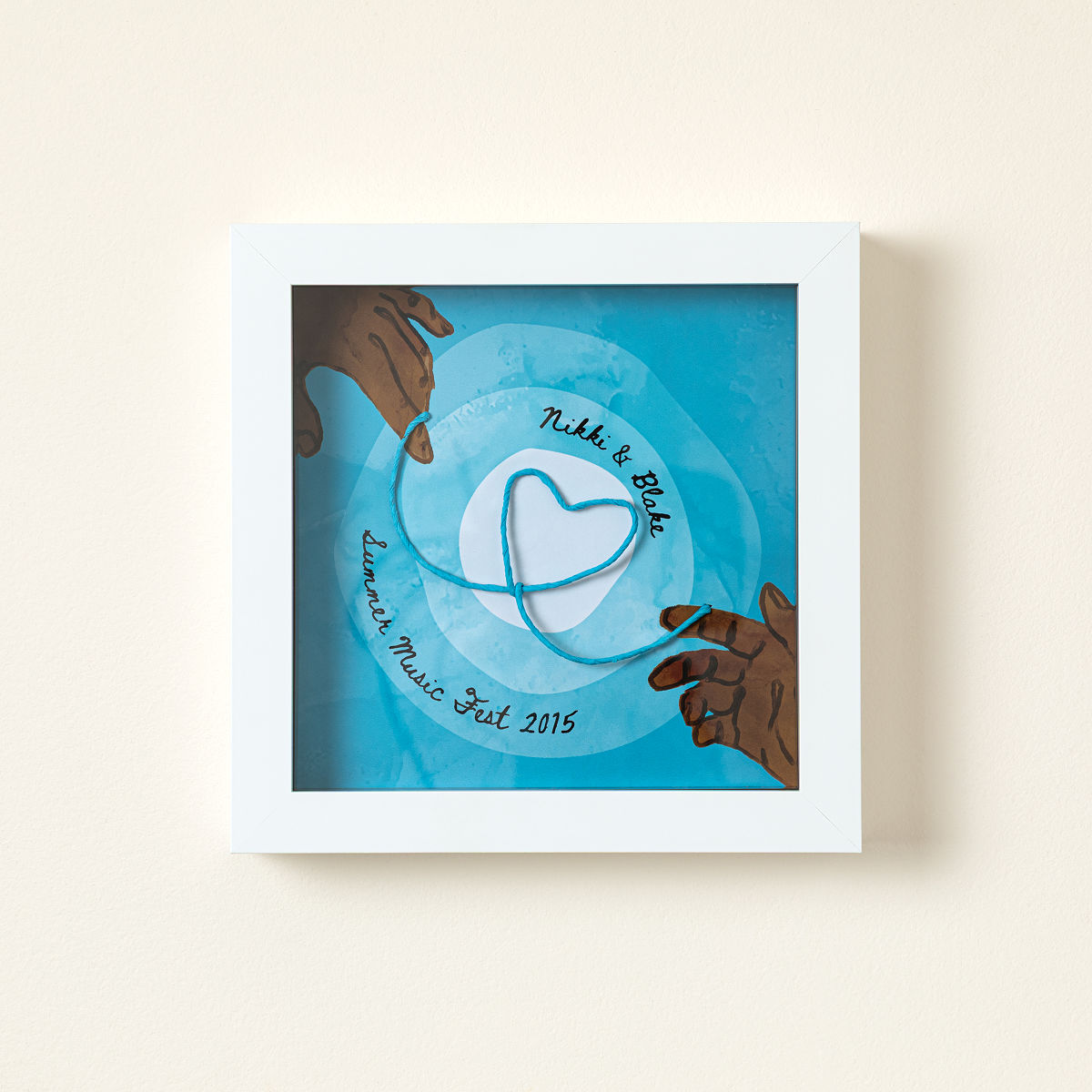 Invisible String of Fate Personalized Art - Blue