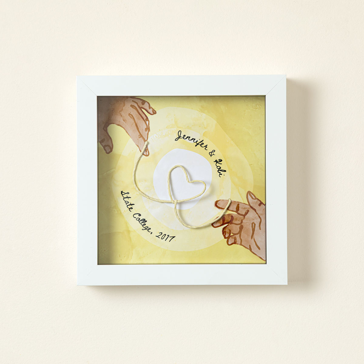 Invisible String of Fate Personalized Art - Yellow