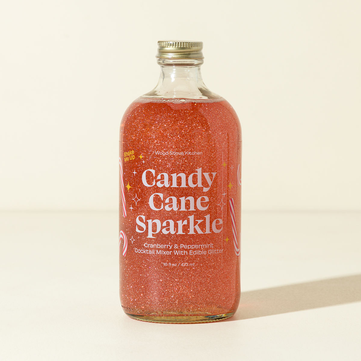 Holiday Glitter Cocktail Mixer - Candy Cane Glitter Cocktail Mixer
