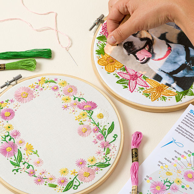 DIY Embroidered Floral Frame Kit