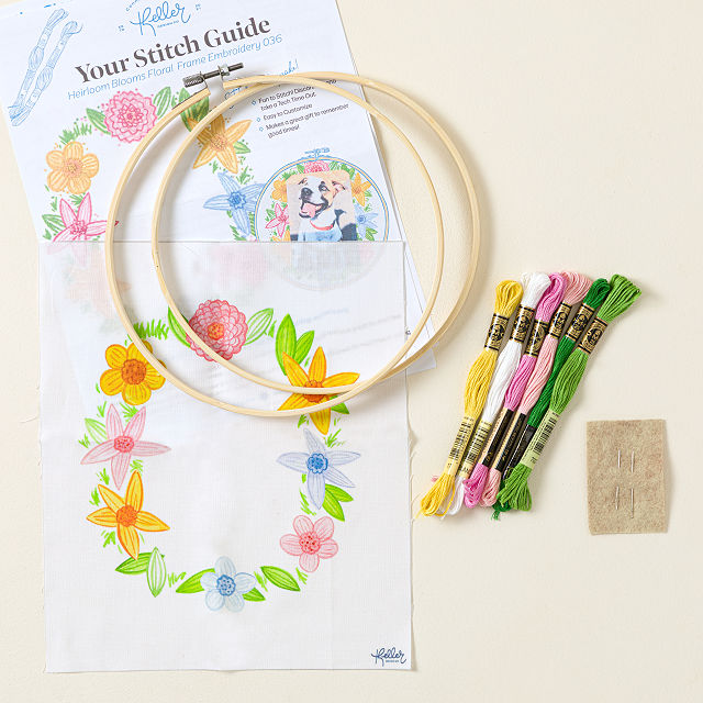 DIY Embroidered Floral Frame Kit