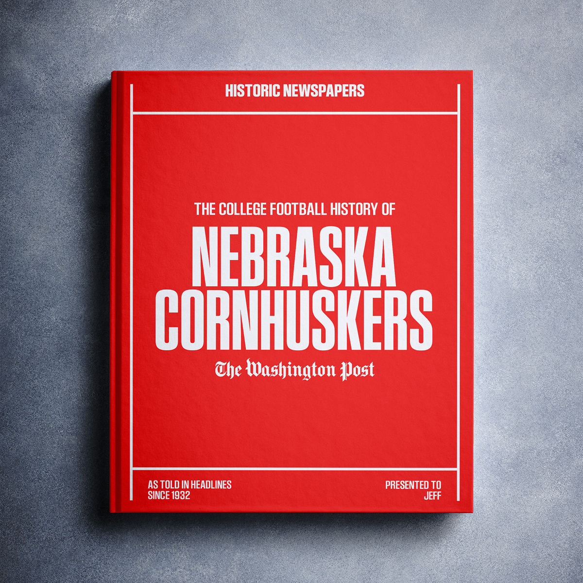 Personalized College Football History Books - University of Nebraska