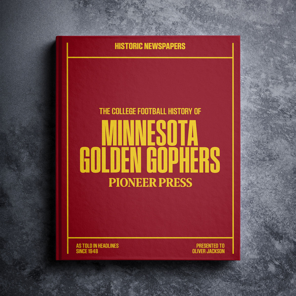 Personalized College Football History Books - University of Minnesota