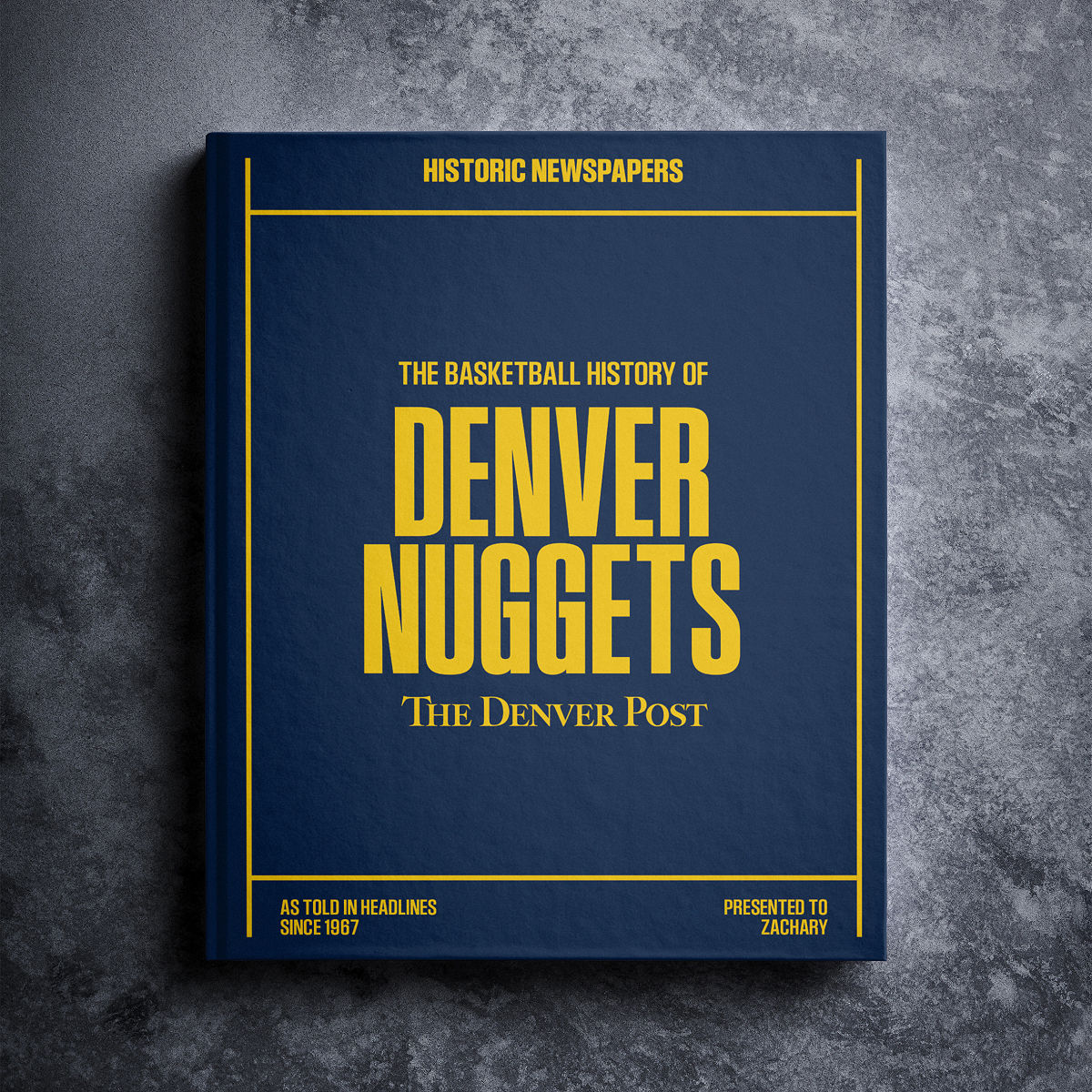 Personalized NBA Basketball History Books - Denver Nuggets