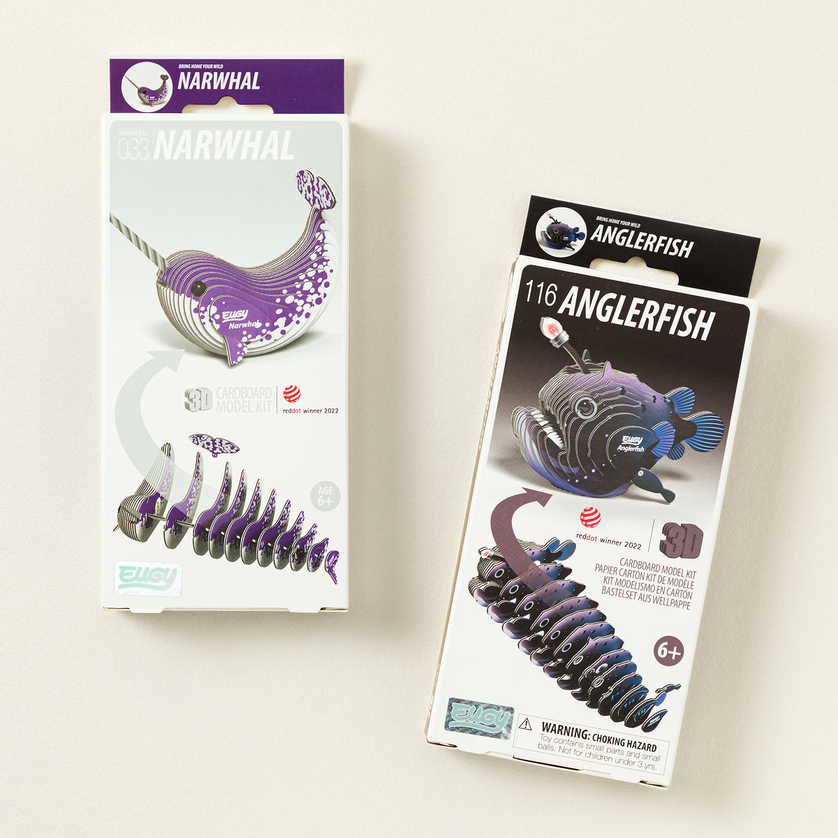 Mini Weird & Wild Animal Build Kit - Sea: Narwhal + Anglerfish