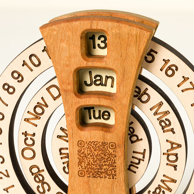 History Everyday Interactive QR Wood Calendar