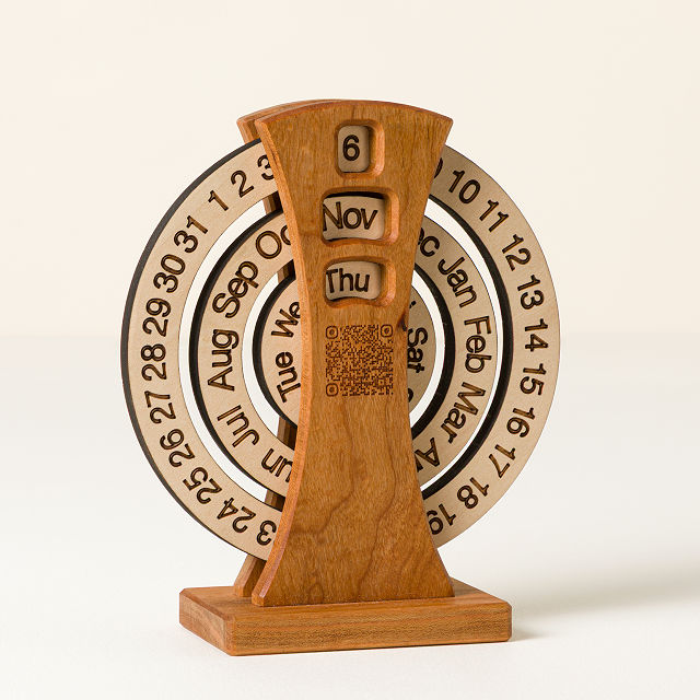 History Everyday Interactive QR Wood Calendar