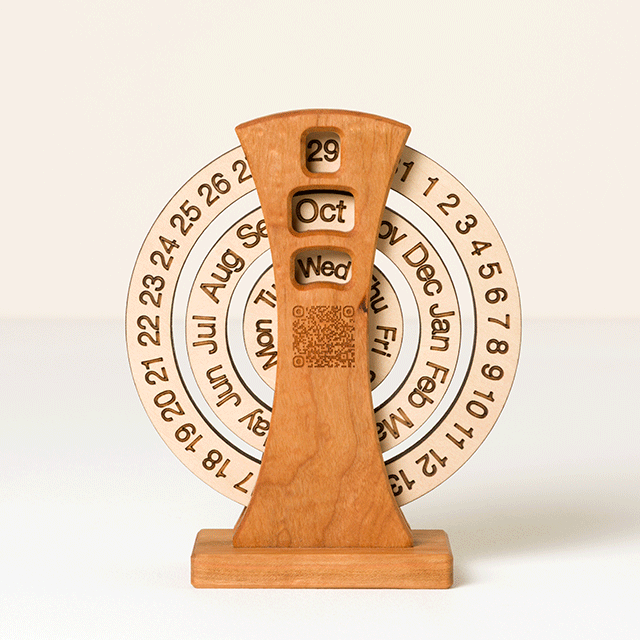 History Everyday Interactive QR Wood Calendar