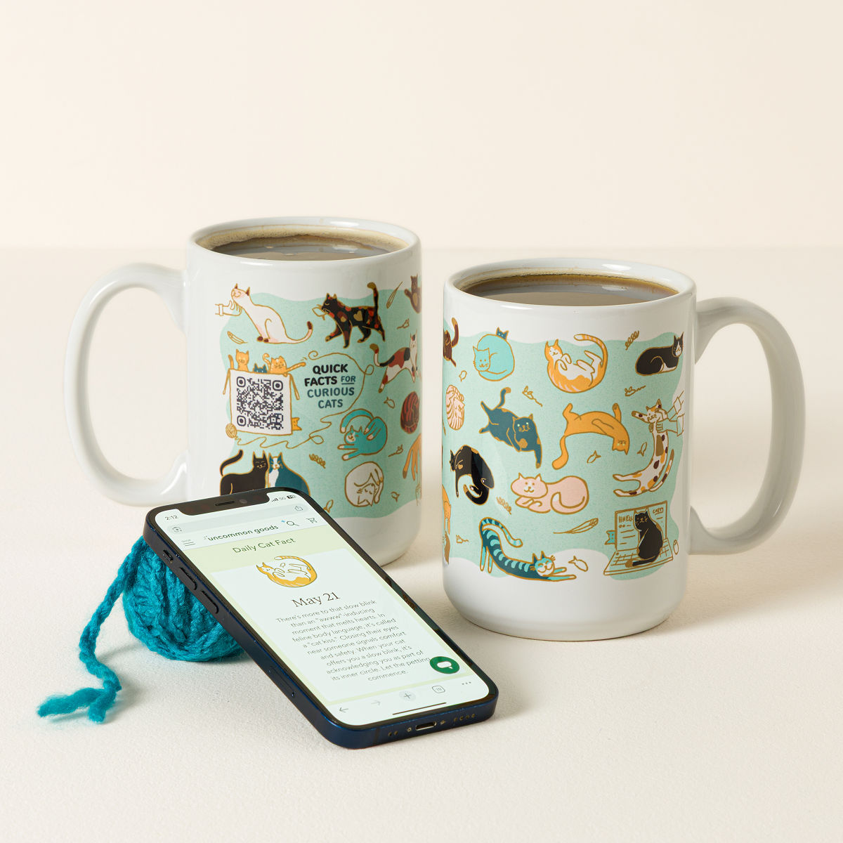 Cat Lover Interactive QR Mug | Coffee Mugs That Are Unique and Quirky | Gifts for Mom | Birthday Gifts | Gifts for Women