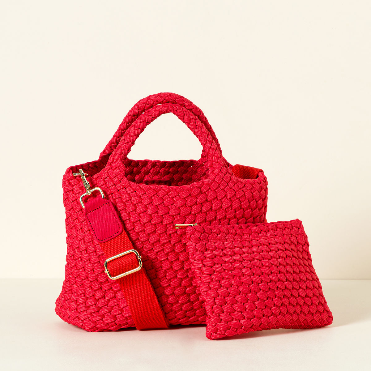 Woven Shoelace Crossbody - Small Papaya