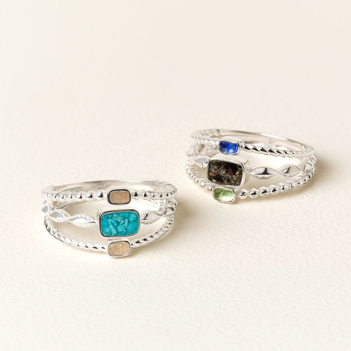 Custom Sand Triple Band Ring