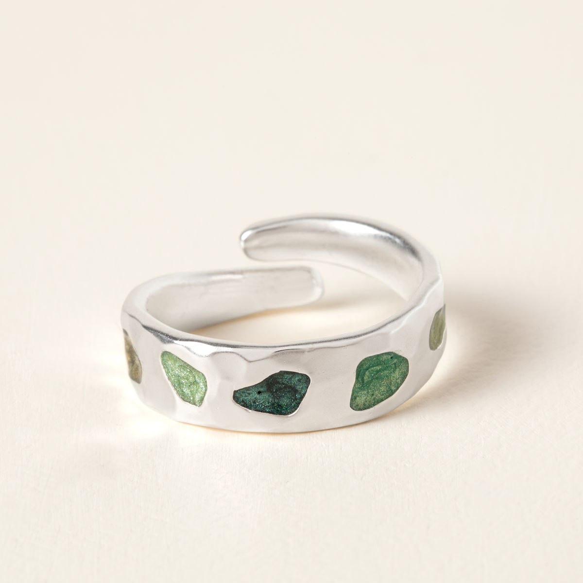 Stepping Stone Ring - Silver Plated