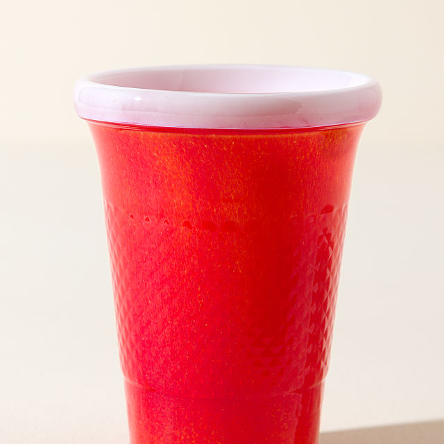 Handblown Glass Red Party Cup