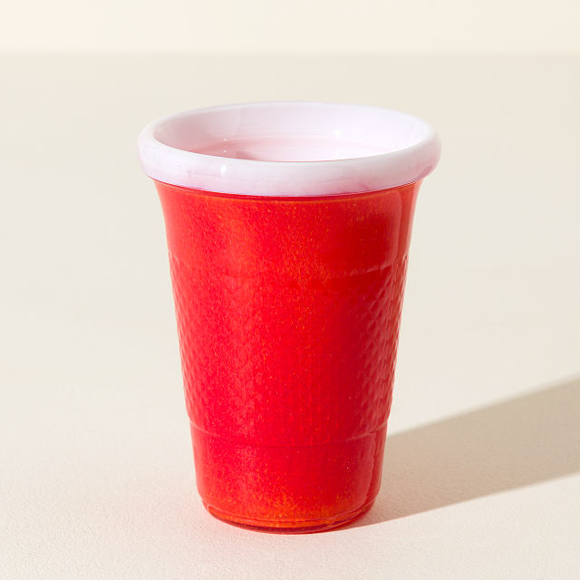 Handblown Glass Red Party Cup