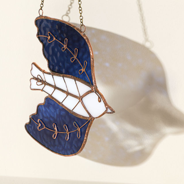 Stained Glass Sparrow Suncatcher