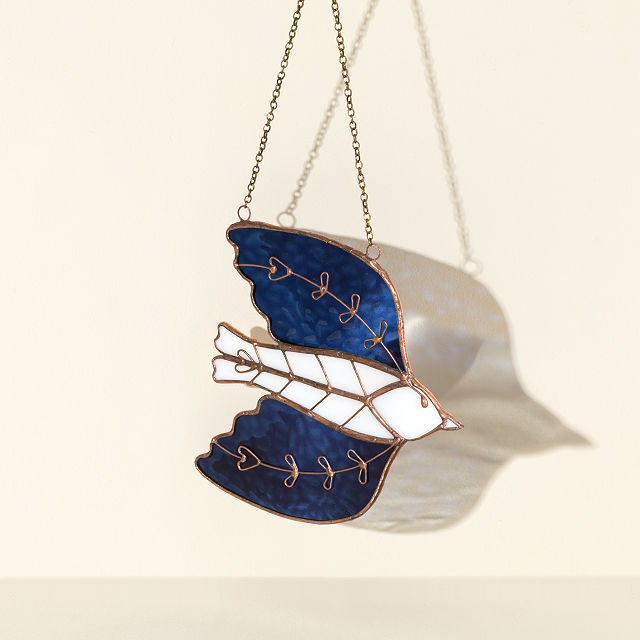 Stained Glass Sparrow Suncatcher