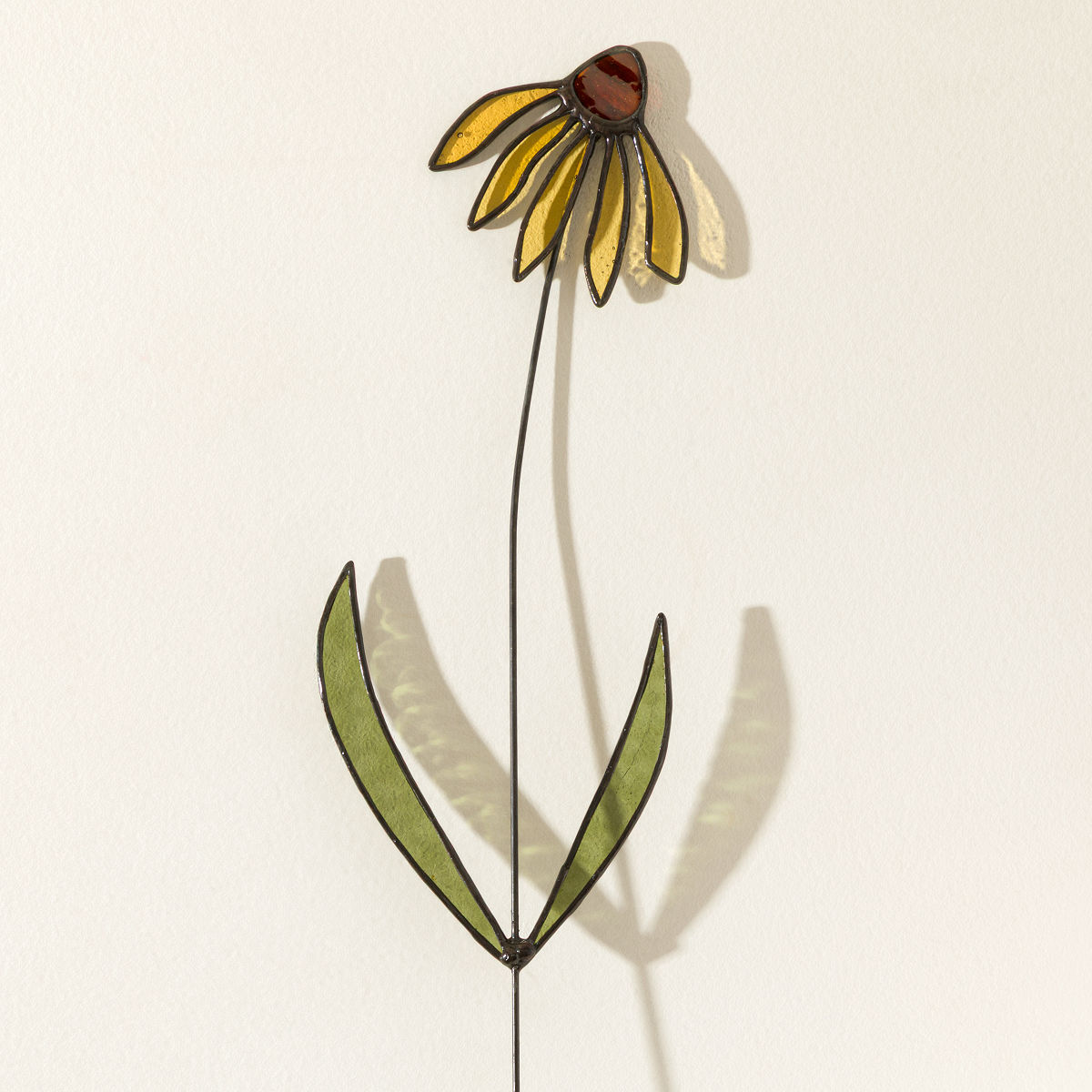 Stained Glass Floral Stem - Coneflower Yellow