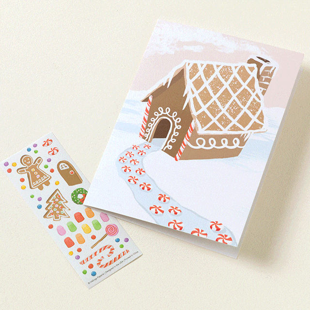 Decorate with Stickers Gingerbread Greeting Card