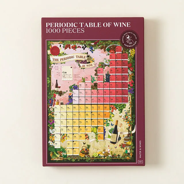 Uncommon goods | periodic table of wine puzzle | wine lovers puzzle
