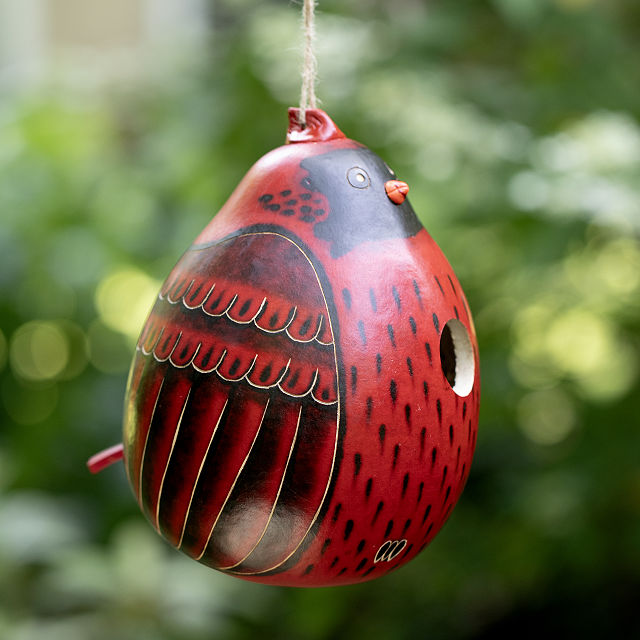 Cardinal Gourd Birdhouse