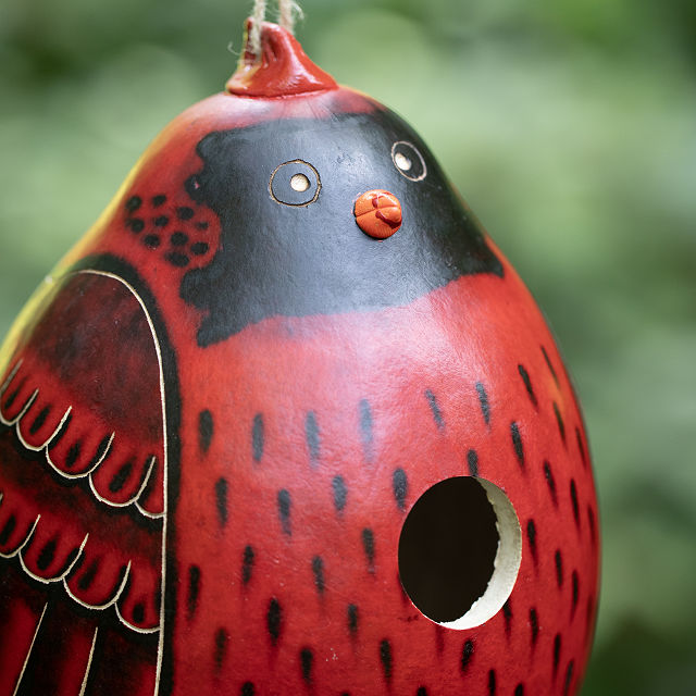 Cardinal Gourd Birdhouse