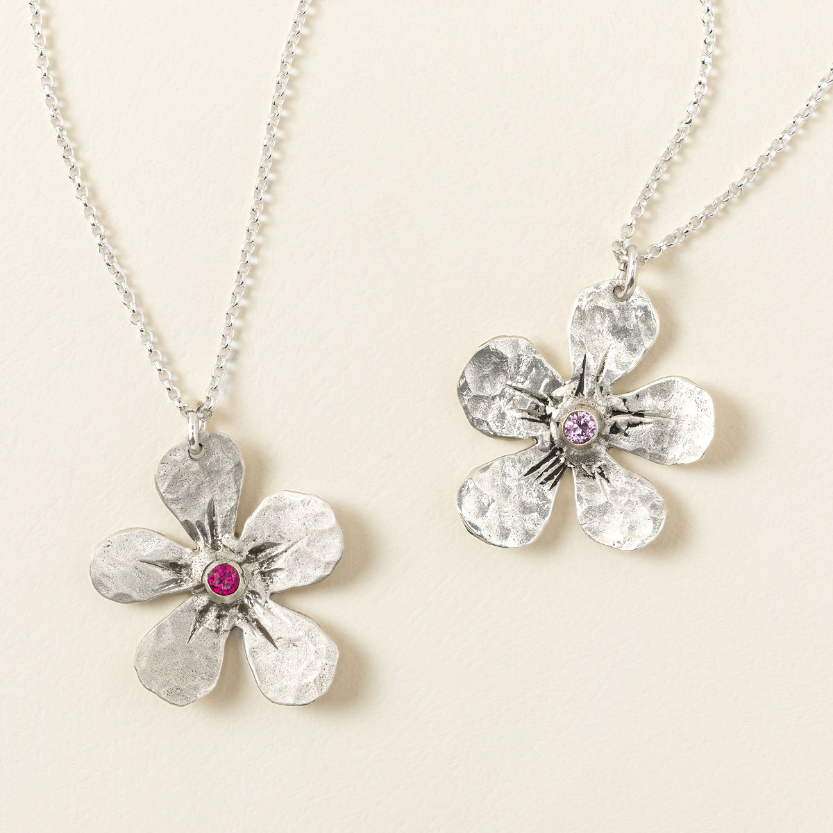 Handmade Forget-Me-Not Birthstone Necklace