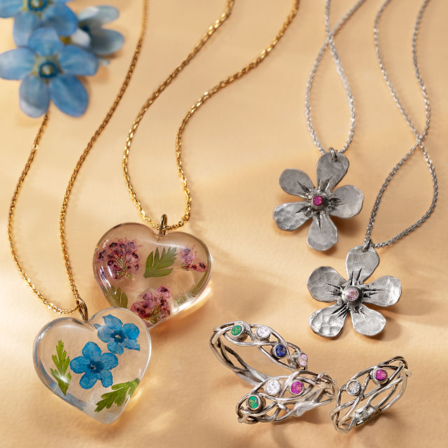 Handmade Forget-Me-Not Birthstone Necklace