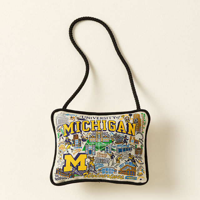 Embroidered College Pillow Ornament
