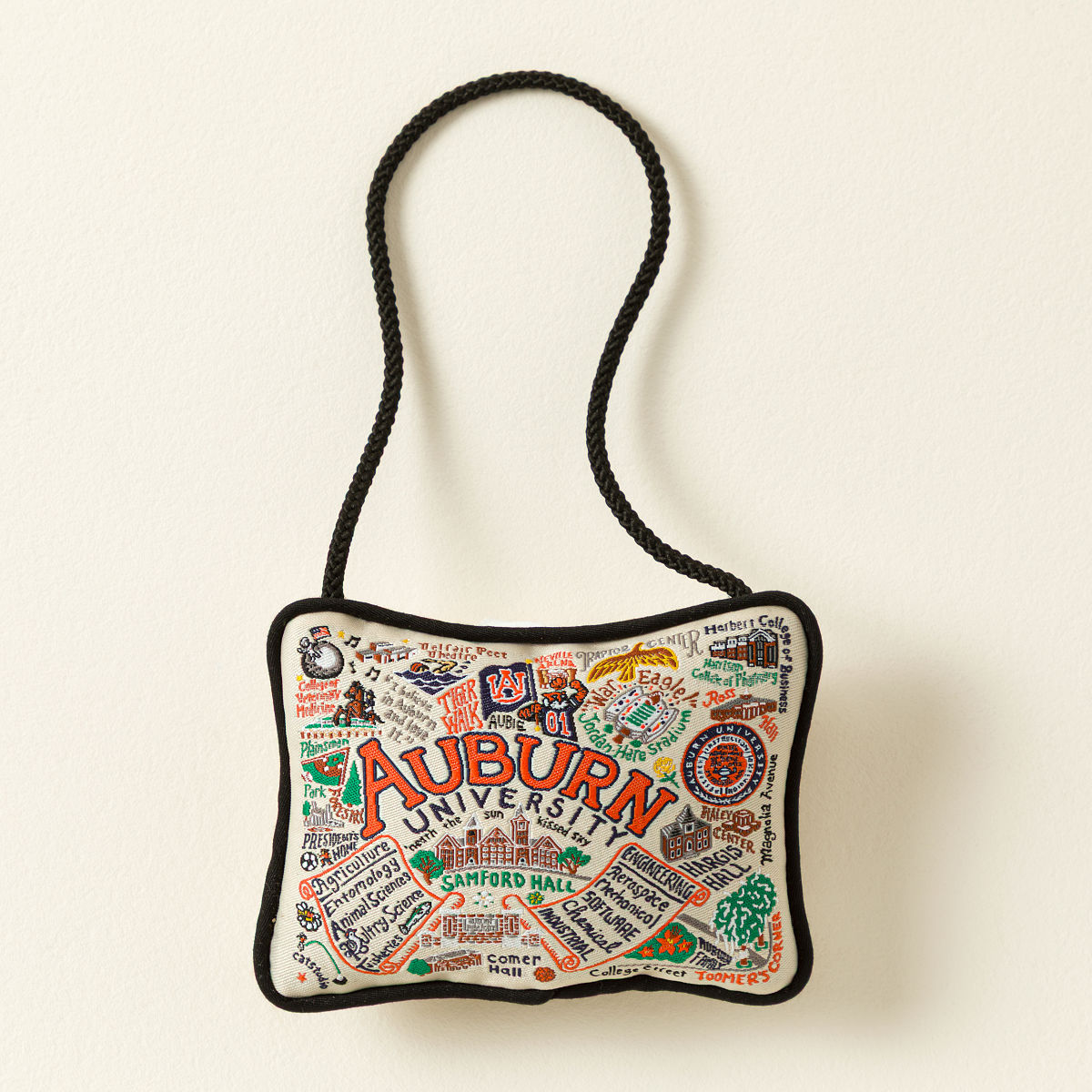 Embroidered College Pillow Ornament - Auburn University