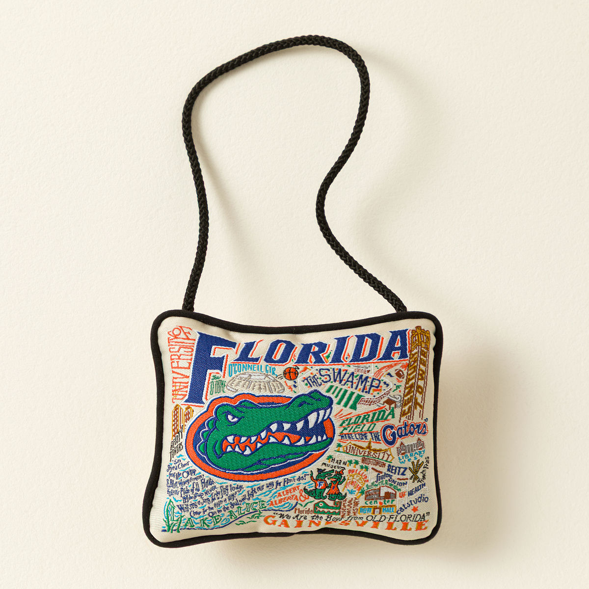 Embroidered College Pillow Ornament - University of Florida