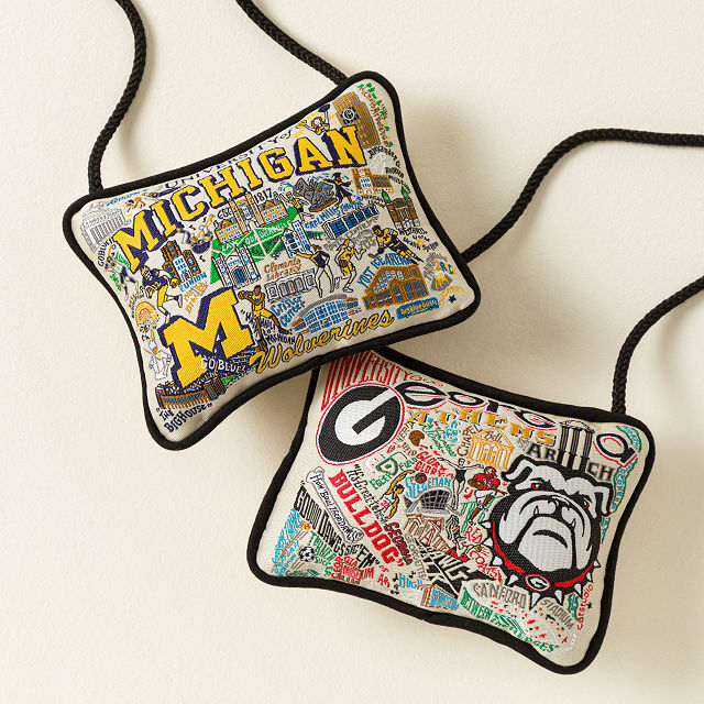 Embroidered College Pillow Ornament