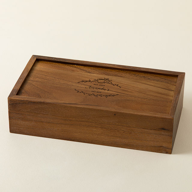 Personalized Acacia Wood Tea Box