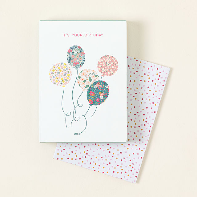 Birthday Balloons Greeting Card and Candle Set